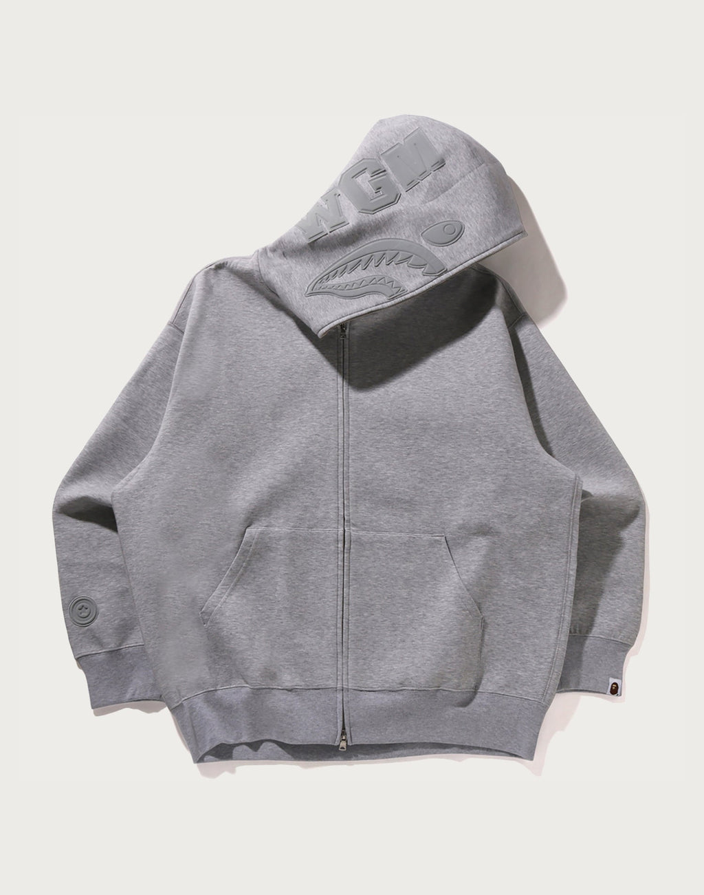 LINE CAMO INTERLOCK RELAXED FIT SHARK FULL ZIP HOODIE MENS
