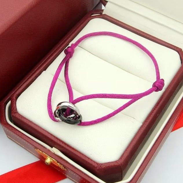 CARTIER TRINITY SILVER GREY TEXTILE BRACELET