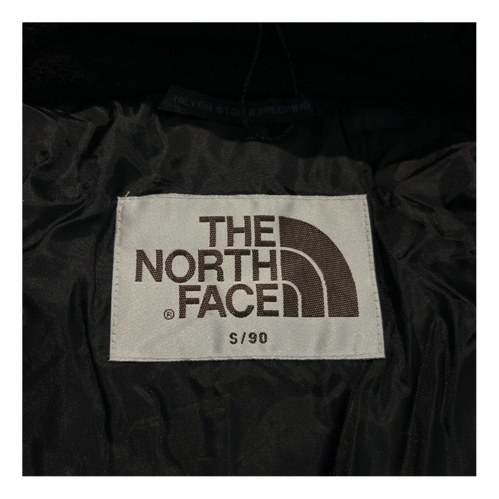 The North Face Hooded Long Puffer Coat in Black