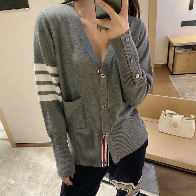 Thom Browne Classic Four-Bar Cardigan