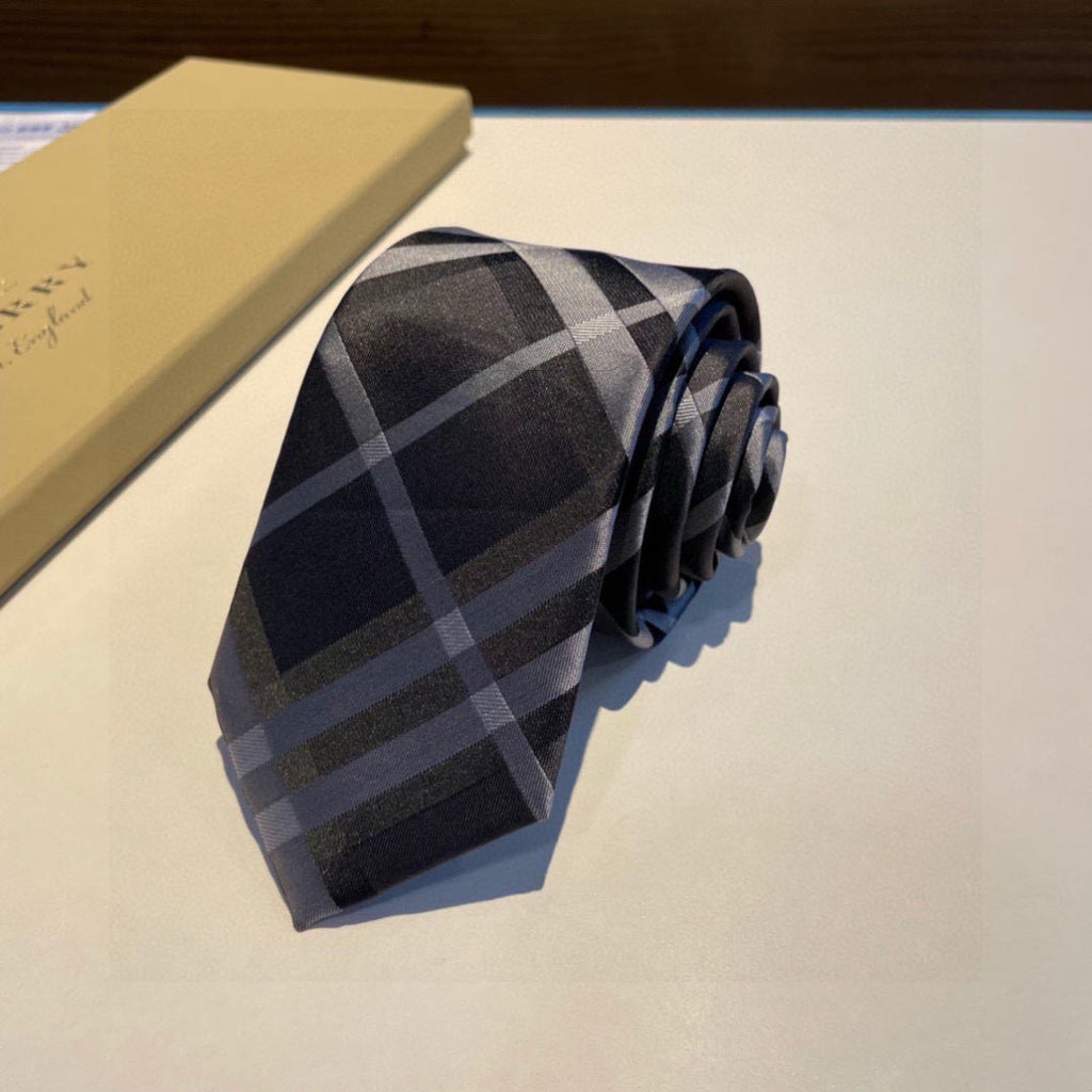Burberry Style Men's Classic Check Silk Tie