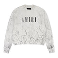 White Cracked Dye Core Logo Crewneck