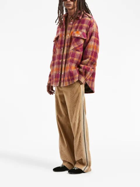 Palm Angels plaid-print shirt jacket