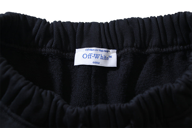 OFF-WHITE "OFF" Dual-Leg Stencil Cotton Sweatshorts