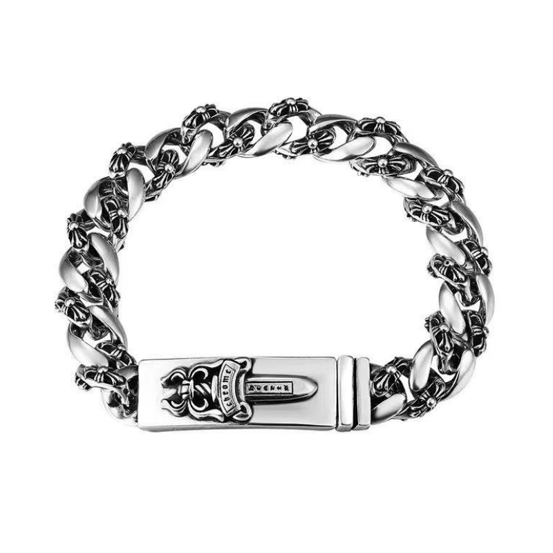 Chrome Hearts DAGGER ID FANCY LINK CLIP BRACELET 9