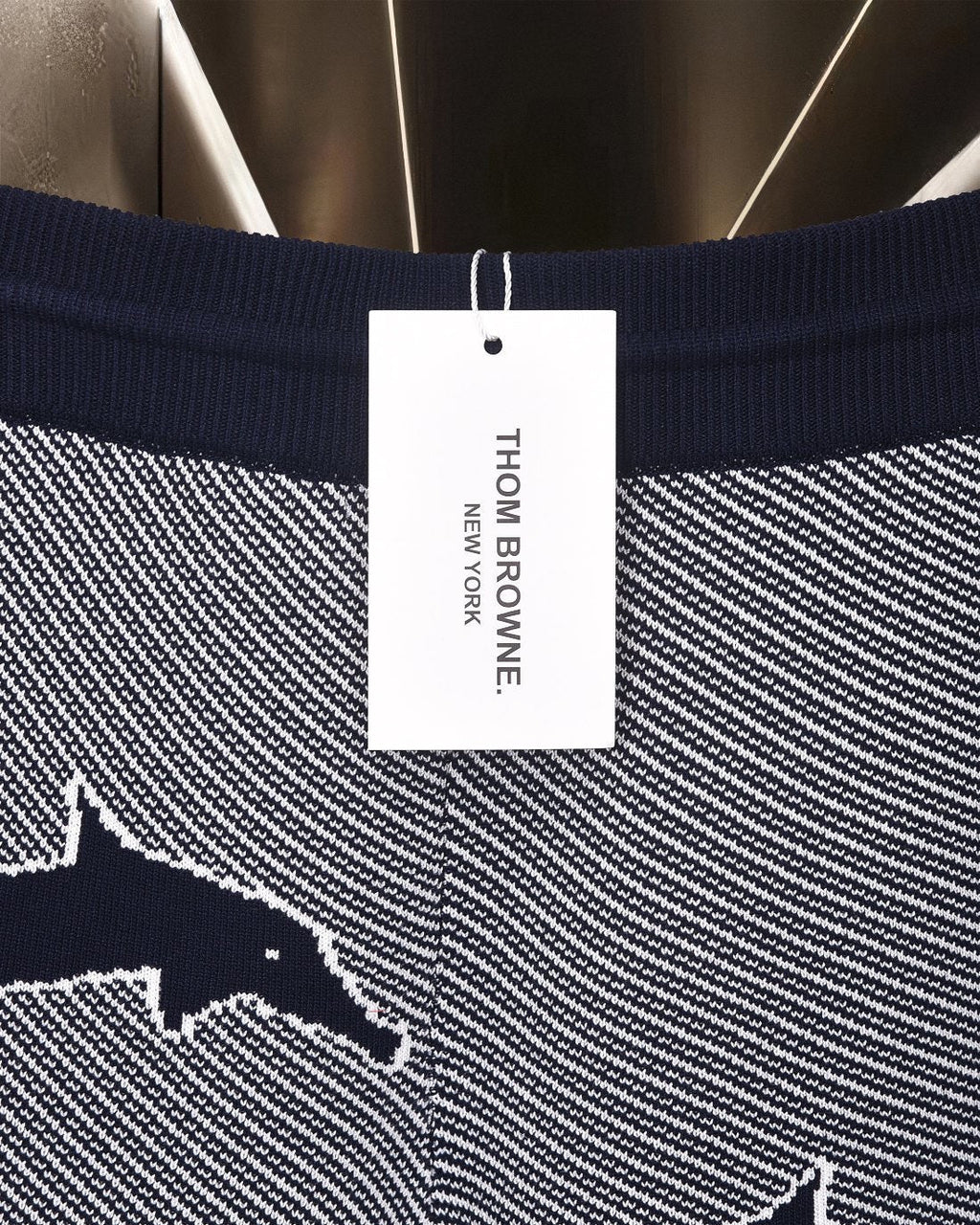 Thom Browne Style Four-Bar Stripe Knit Shorts