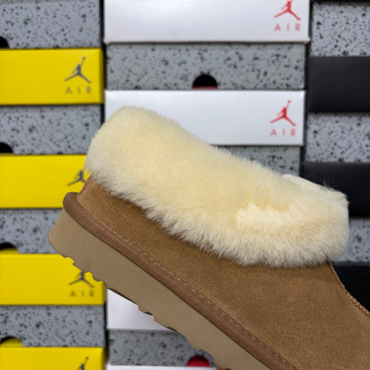 UGG Tazz Slipper – Women’s Suede Clog with Oversized Shearling Cuff in Chestnut