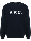 A.P.C. flocked-logo cotton sweatshirt