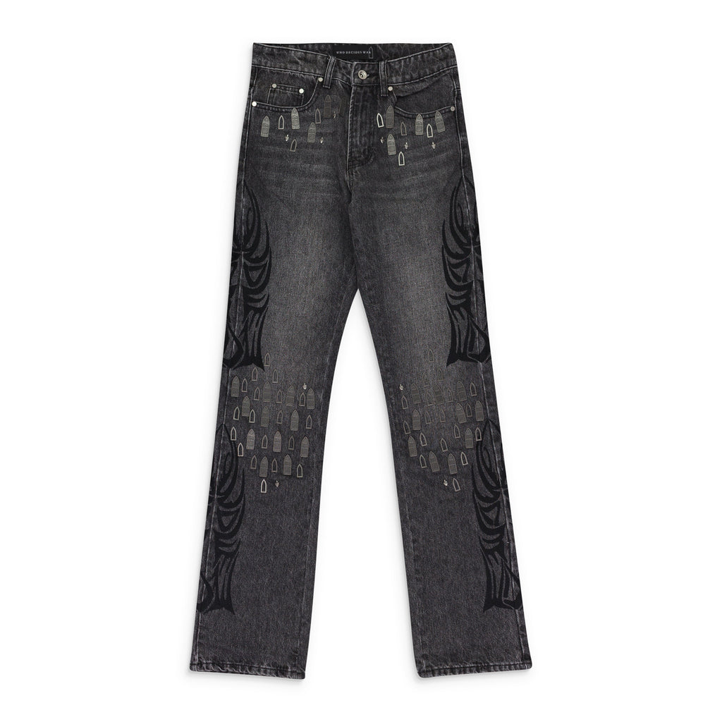 BLK CENTRALIZED HARDWARE STRAIGHT-FIT JEANS