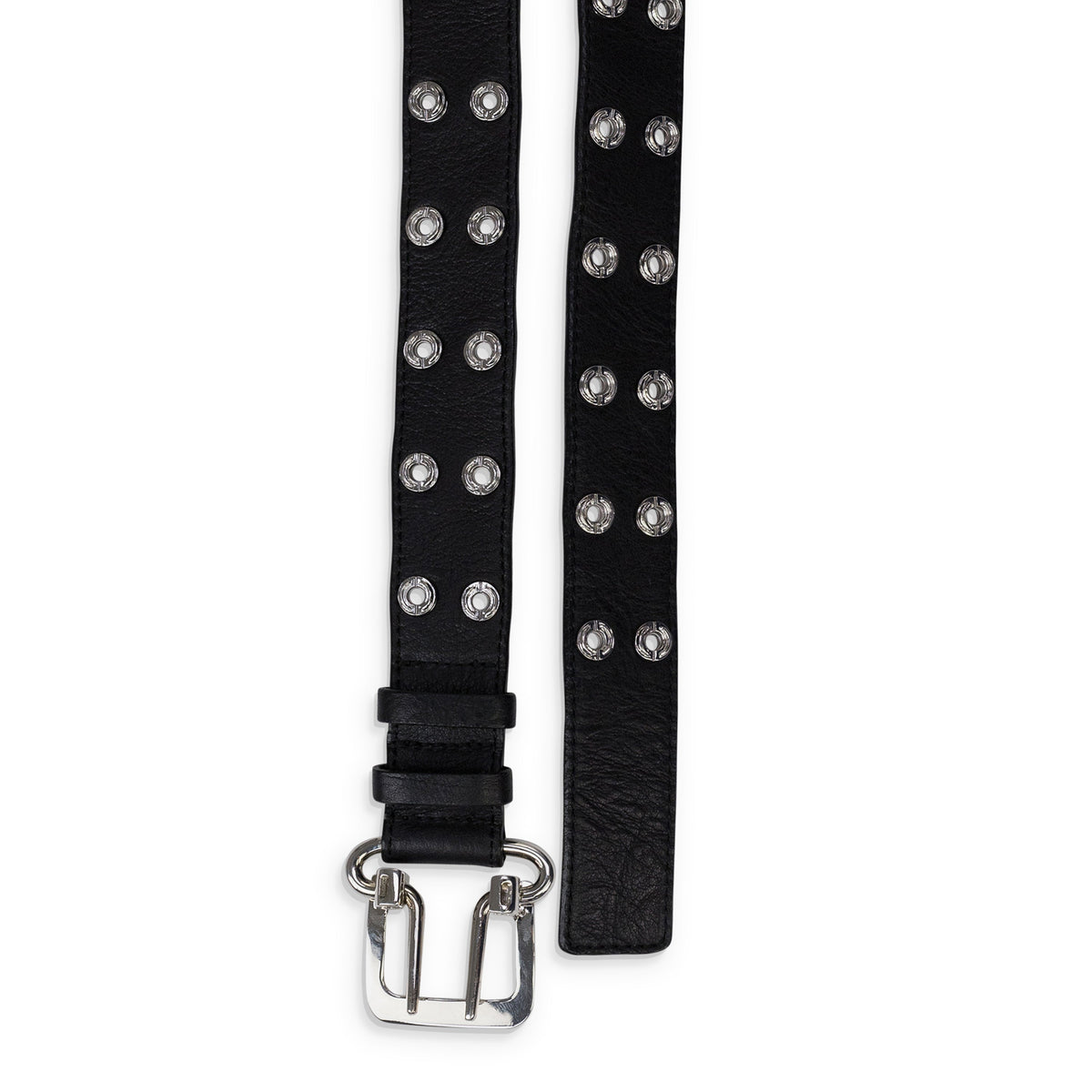 Black Grommet Leather Belt