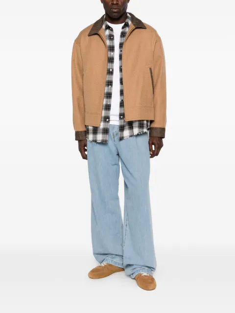 visvim contrast-collar zip jacket
