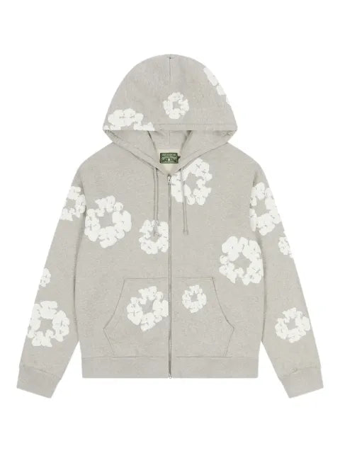 Denim Tears wreath-print zip-up hoodie
