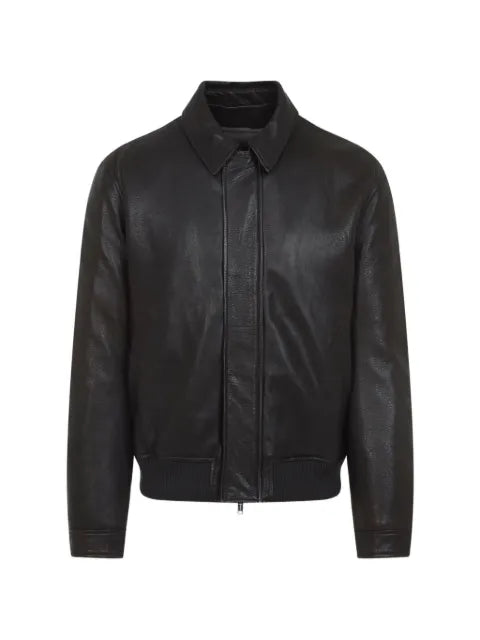 Yves Salomon collared lamb skin jacket