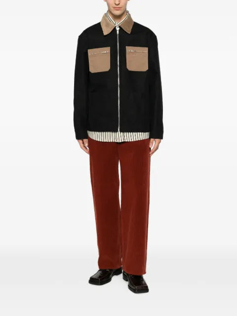 Marni contrast-collar patch-pocket jacket