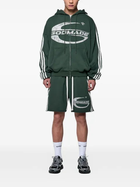 GODMADE Imperial logo-print side-stripe hoodie