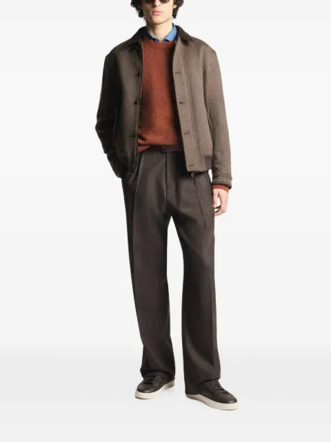 Fay corduroy-collar lobster-clasp bomber jacket