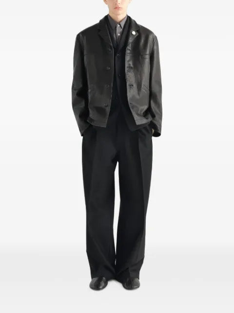 LEMAIRE single-breasted jacket in grained lambskin