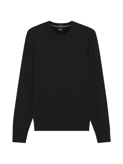 BOSS merino-wool sweater with logo embroidery