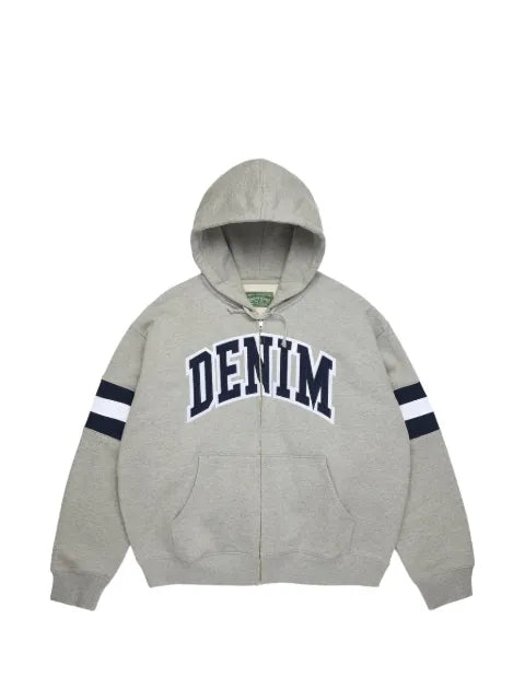 Denim Tears logo-appliqué zip-up hoodie