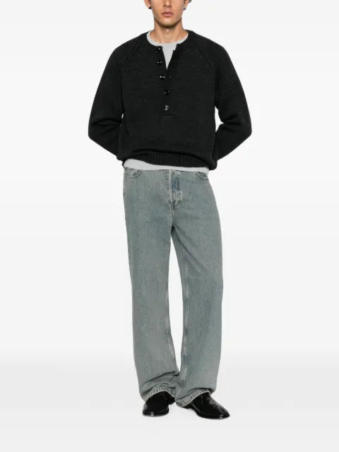 OUR LEGACY Shore Henley button-placket raglan-sleeve sweater