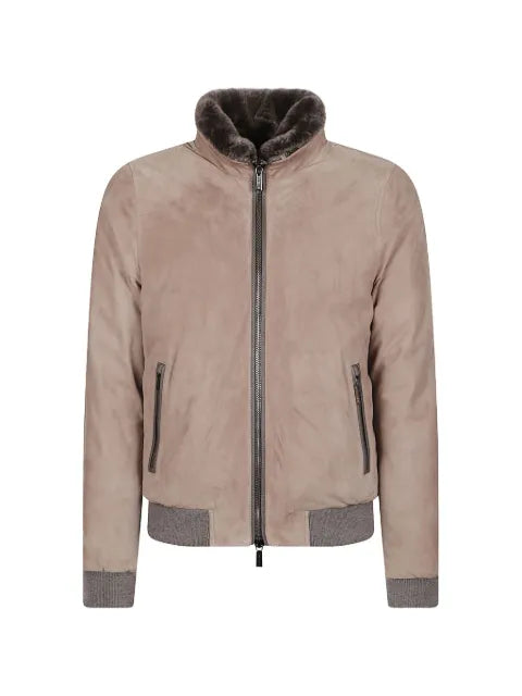 Moorer shearling-trim cashmere jacket
