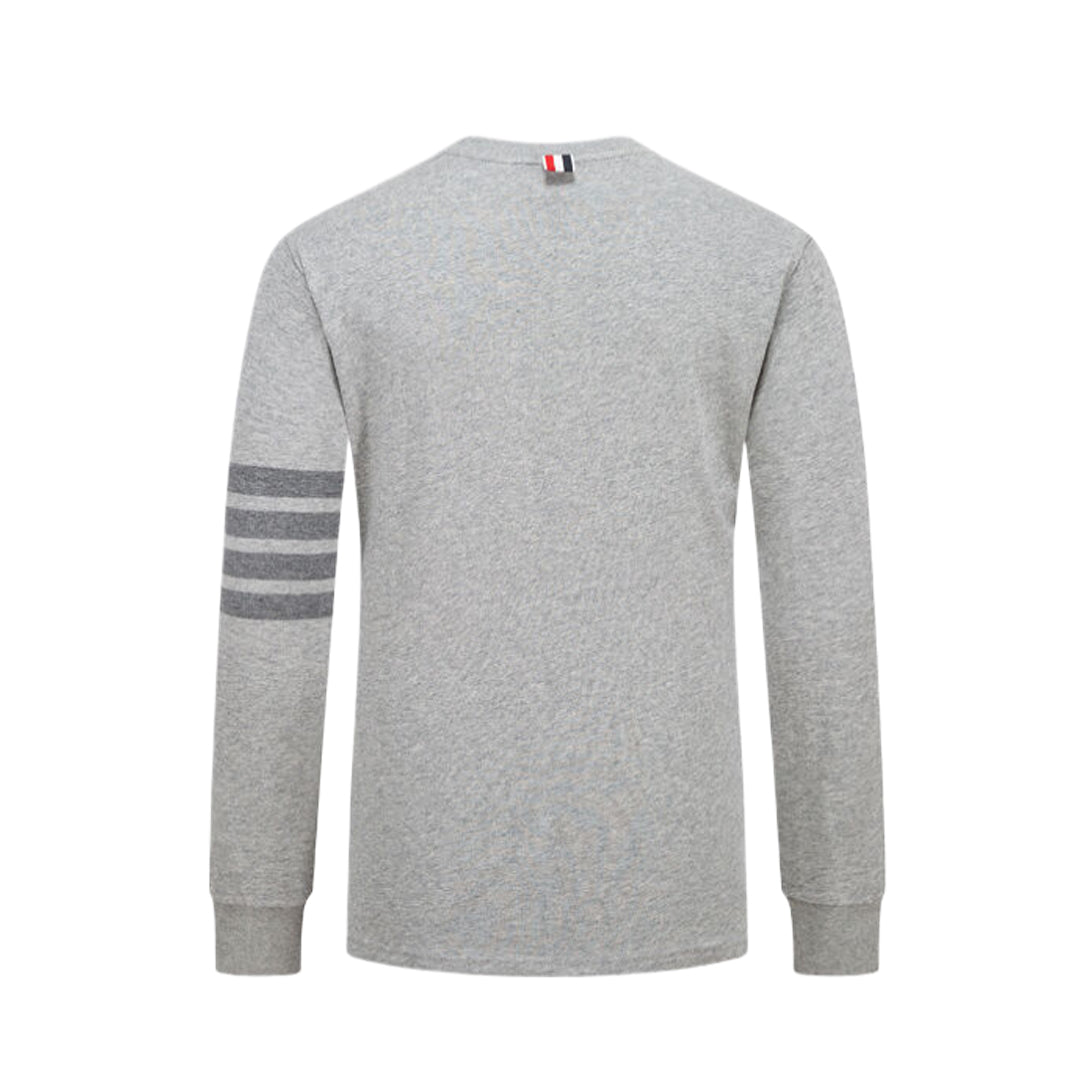 4 - Bar Puppy Embroidered Long Sleeve T - Shirt - Premium Cotton Tee | Thom Browne