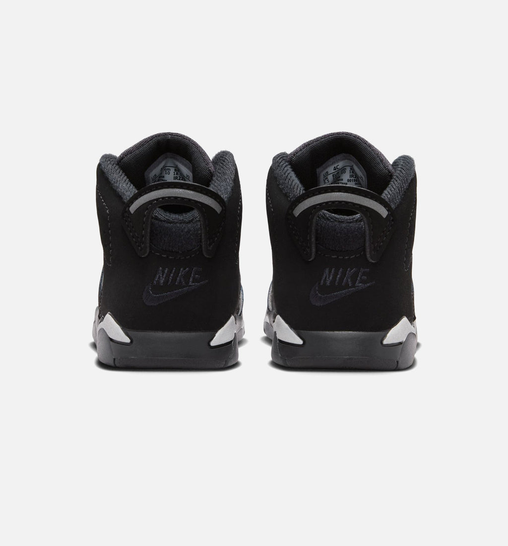 Air Jordan 6 Cap & Gown Infant/Toddler Lifestyle Shoes - Black/Reflective Silver/Black