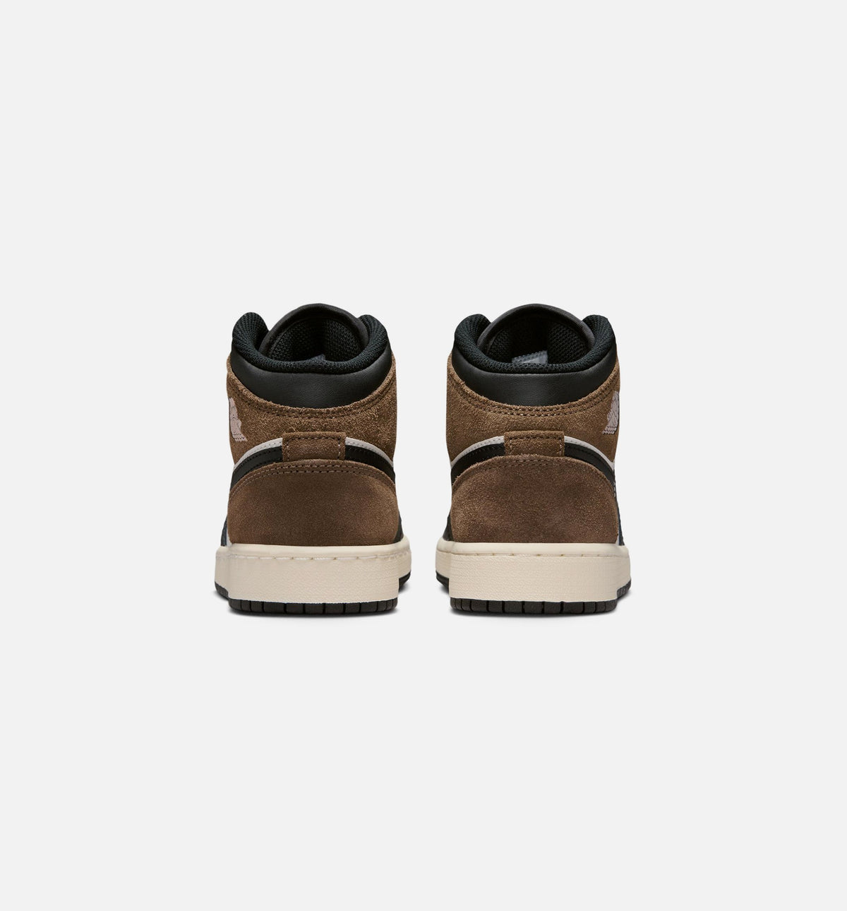 Air Jordan 1 Mid – Grade School Lifestyle Shoe in Black/Phantom/Palomino/University Red