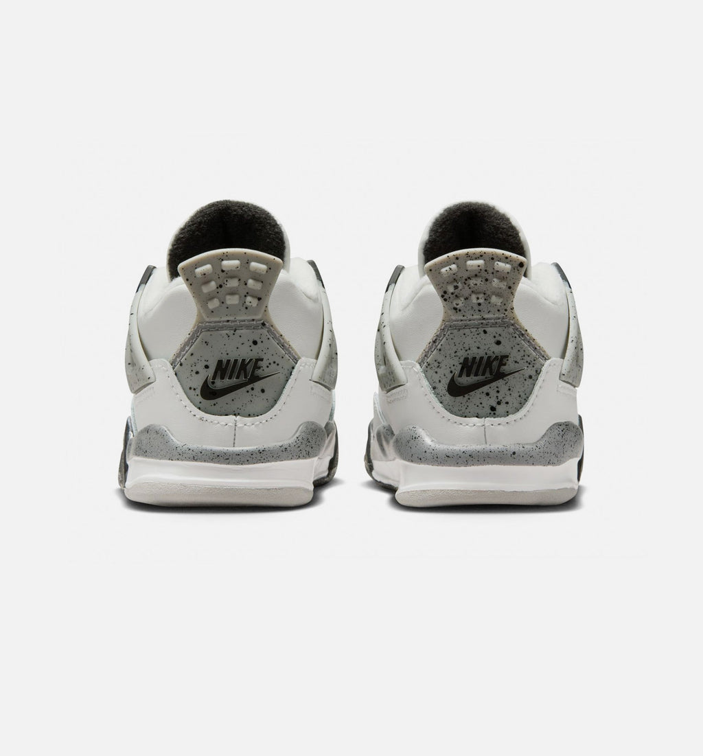 Air Jordan 4 Retro White Cement – Infant & Toddler Lifestyle Shoe | Summit White/Fire Red/Cement Grey/Black