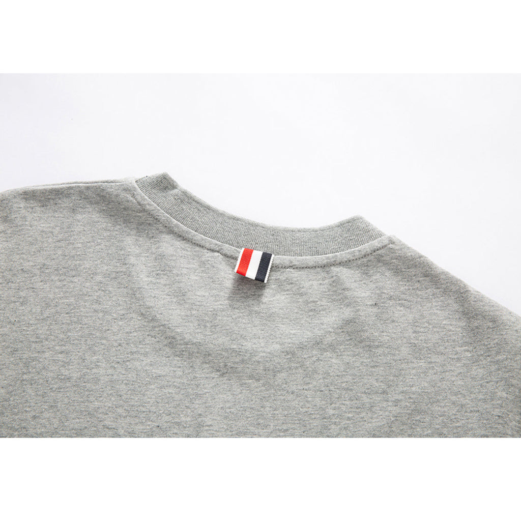 4 - Bar Puppy Embroidered Long Sleeve T - Shirt - Premium Cotton Tee | Thom Browne
