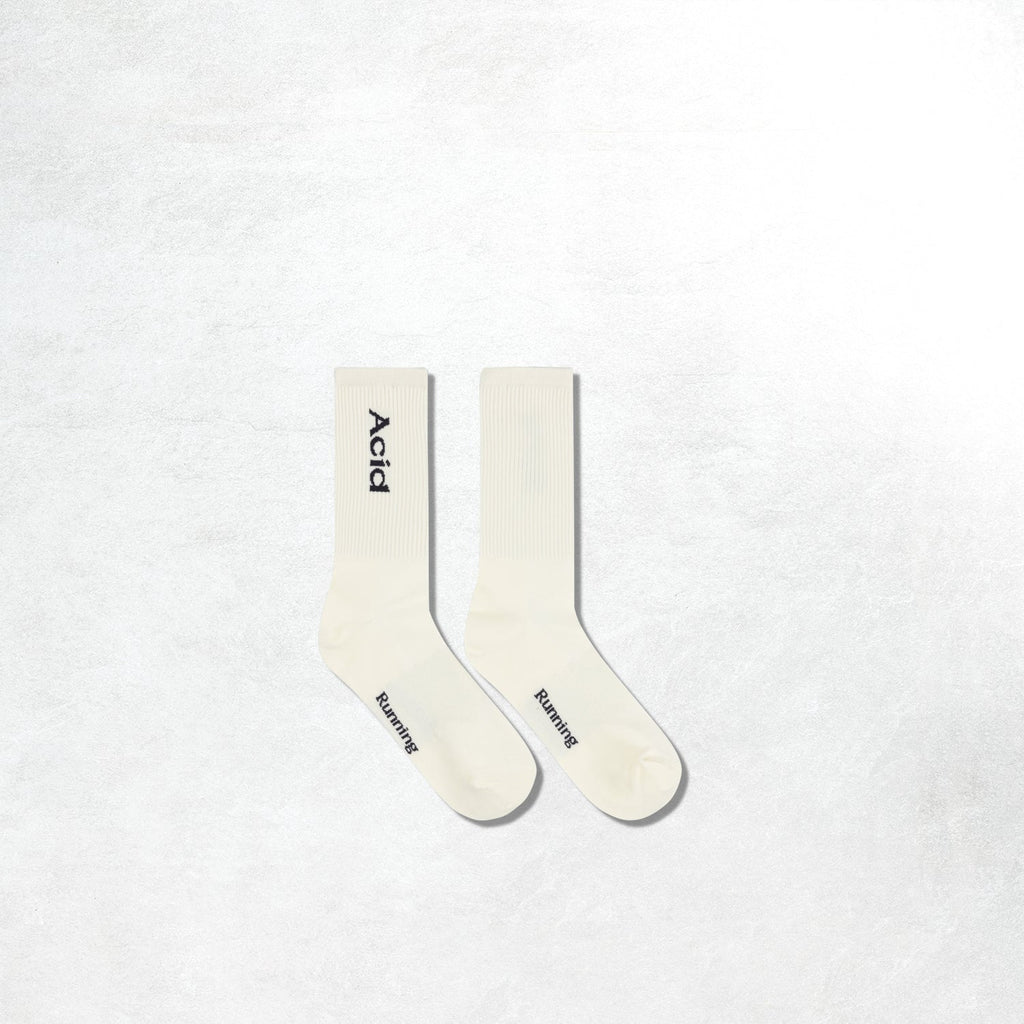 Acid Running Logo Socks - Bone