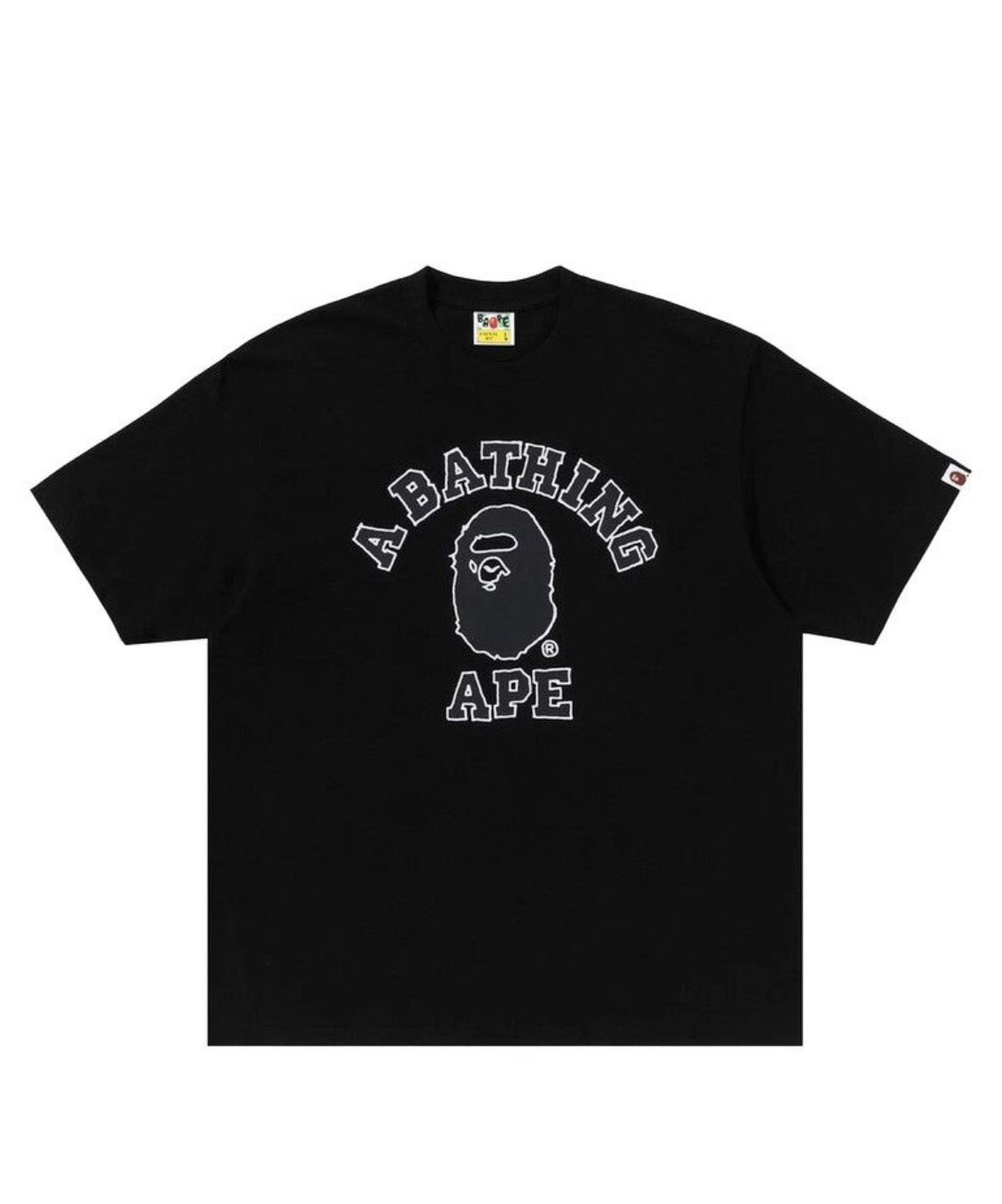Bape Hand Drawn Outline College Relaxed Fit Tee Black
