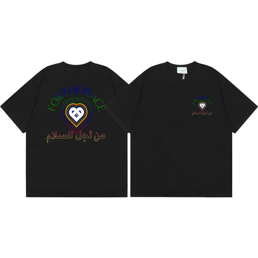 2026 New Casablanca Logo Print Loose Fit Unisex Short Sleeve T-Shirt