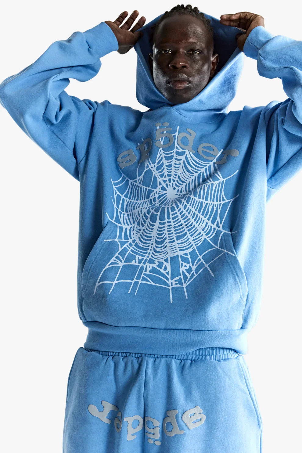 Sp5der Web Hoodie Dusty Blue