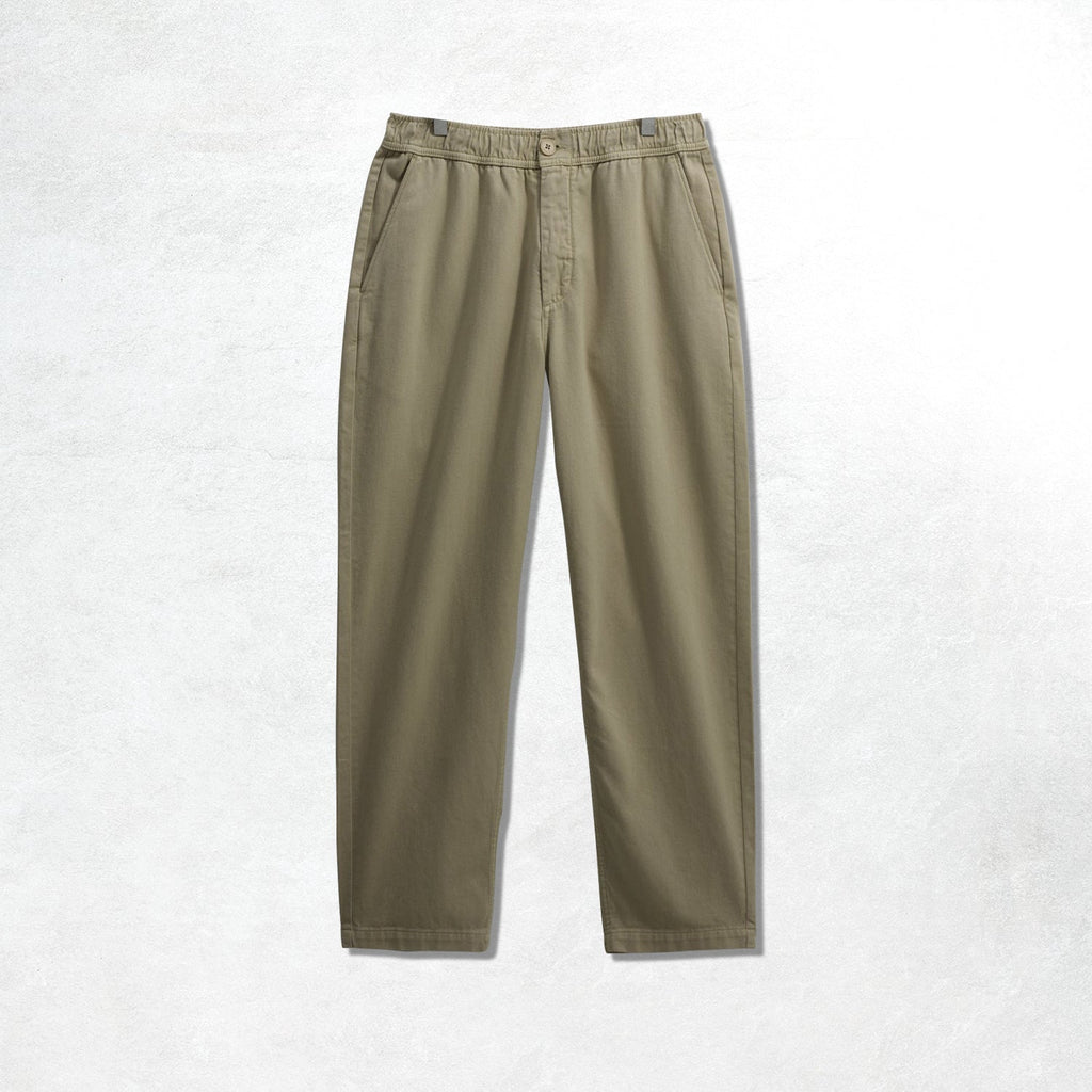 Wax London Kurt Trouser Cotton Linen Crinkle: Khaki