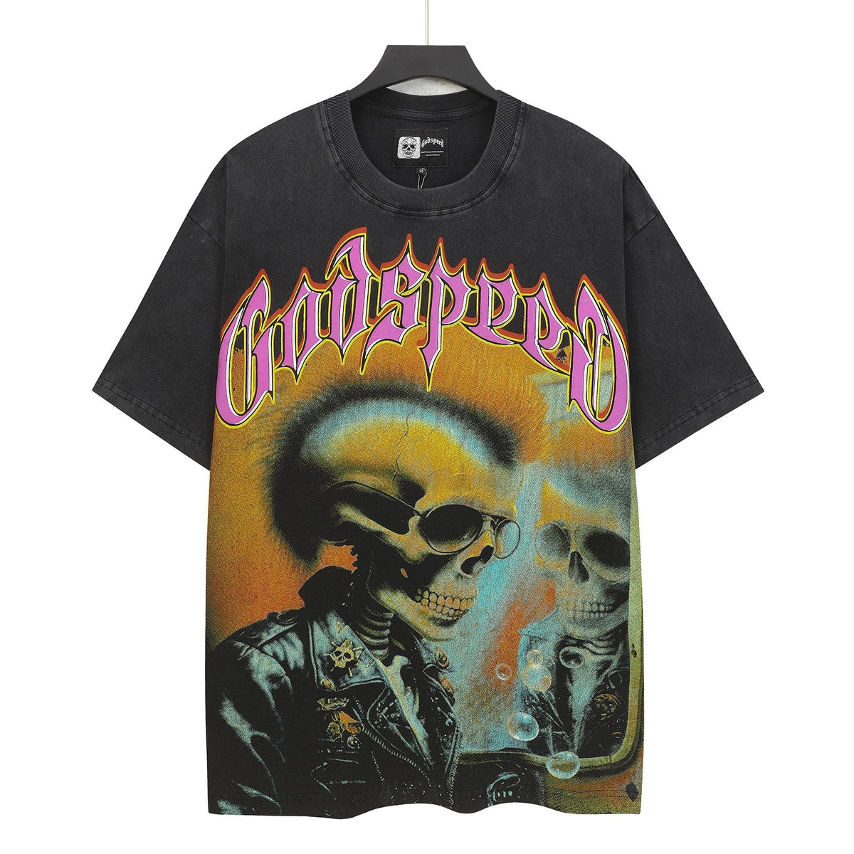 Godspeed Skeleton Graphic Washed Black T-Shirt