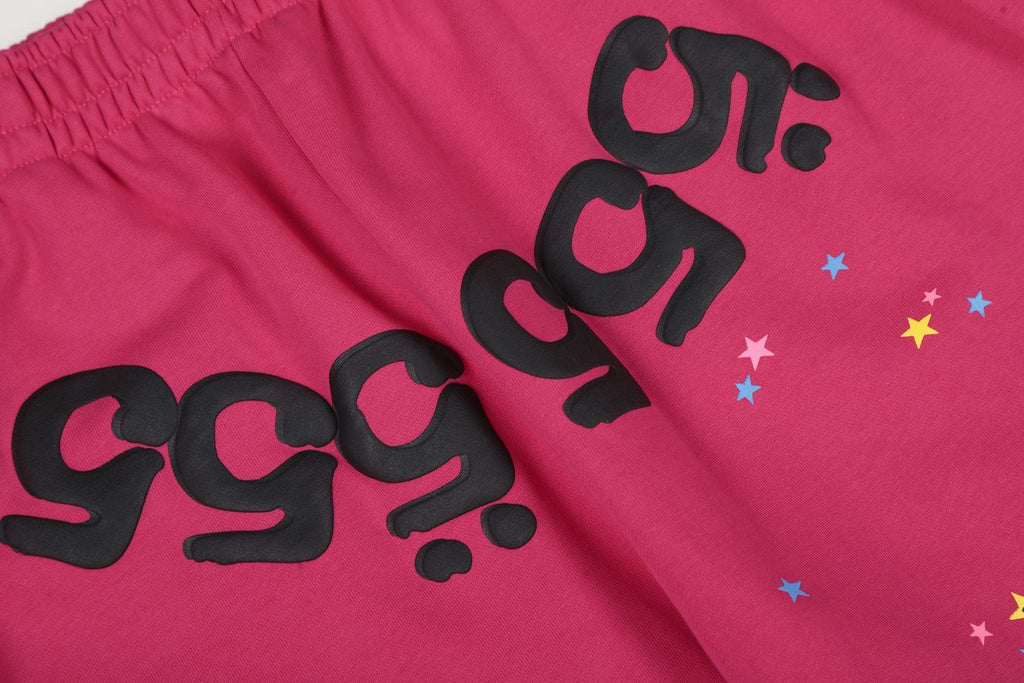 Sp5der Pink Spiderweb Graphic Hoodie & Sweatpants Matching Set