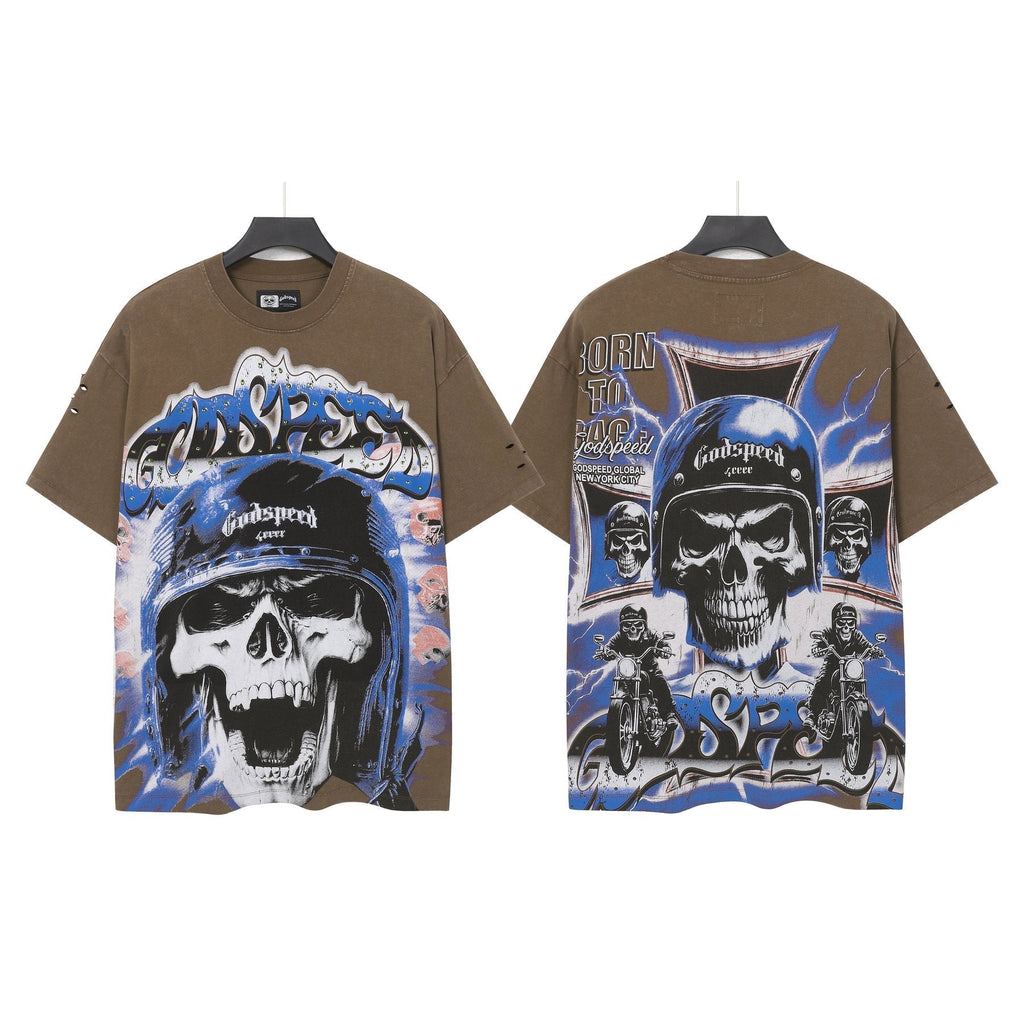Godspeed Born to Raise Hell Distressed Graphic T-Shirt