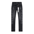 Purple Brand Washed Black Side-Leg Graphic Jeans