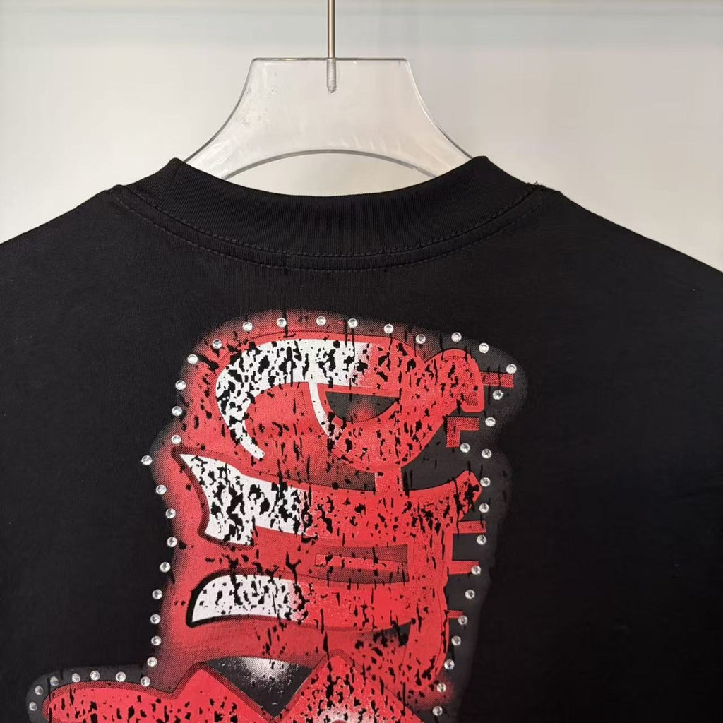 MIXED EMOTION Studded Wing Graphic T-Shirt
