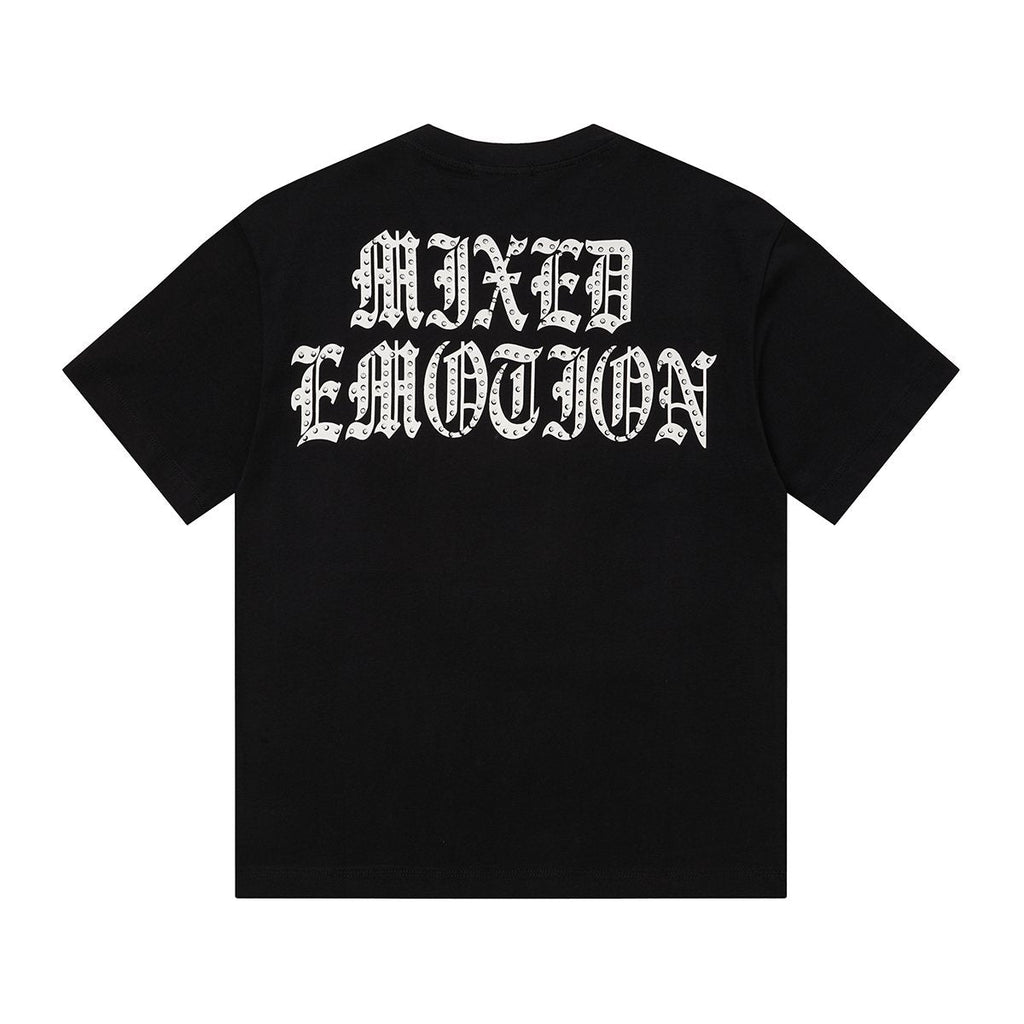 MIXED EMOTION Rhinestone Graphic T-Shirt