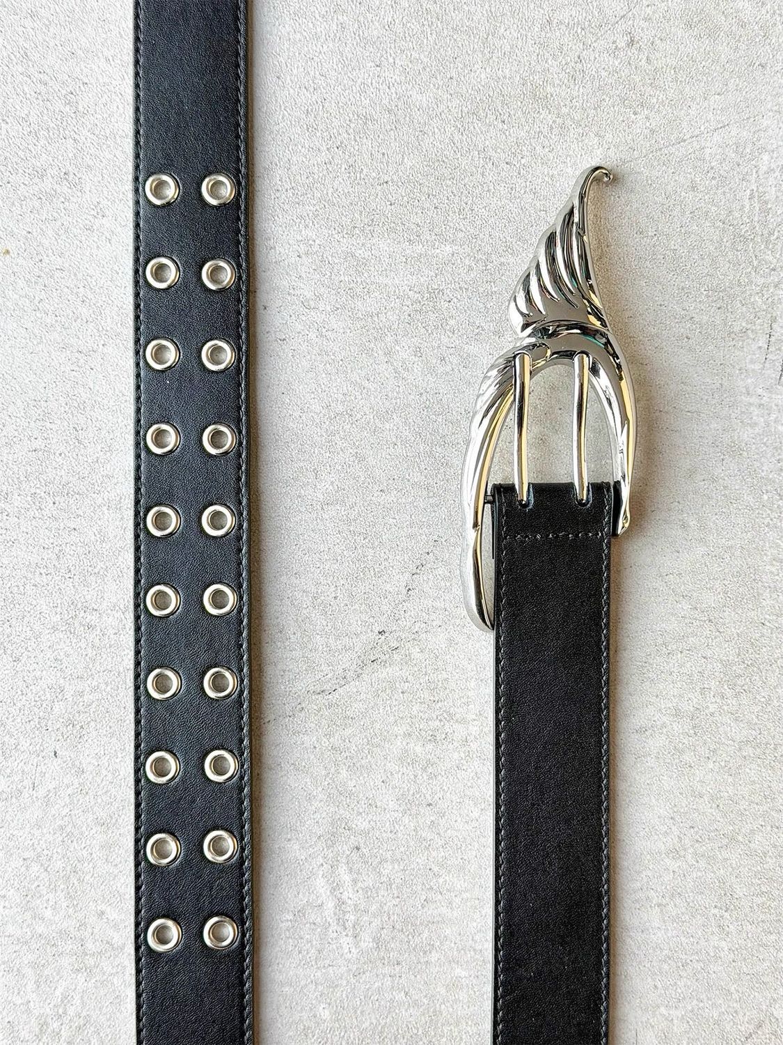 WHISTLEHUNTER Dove Metal Buckle Punk Retro Glossy Leather Waist Belt