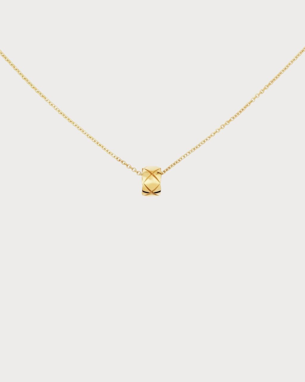 CHANEL J12306 Coco Crush Necklace Quilted Motif & 18K(Small/3 Colors)