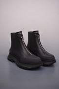 Alexander McQueen Tread Slick Front-Zip Ankle Boots