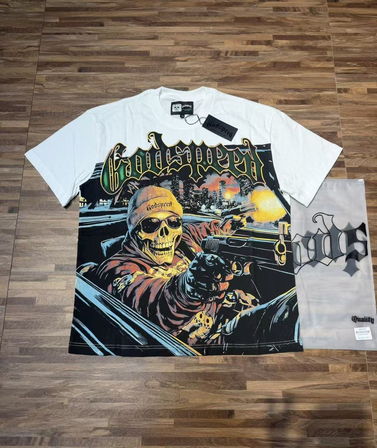 Godspeed Skull Car Graphic T-Shirt