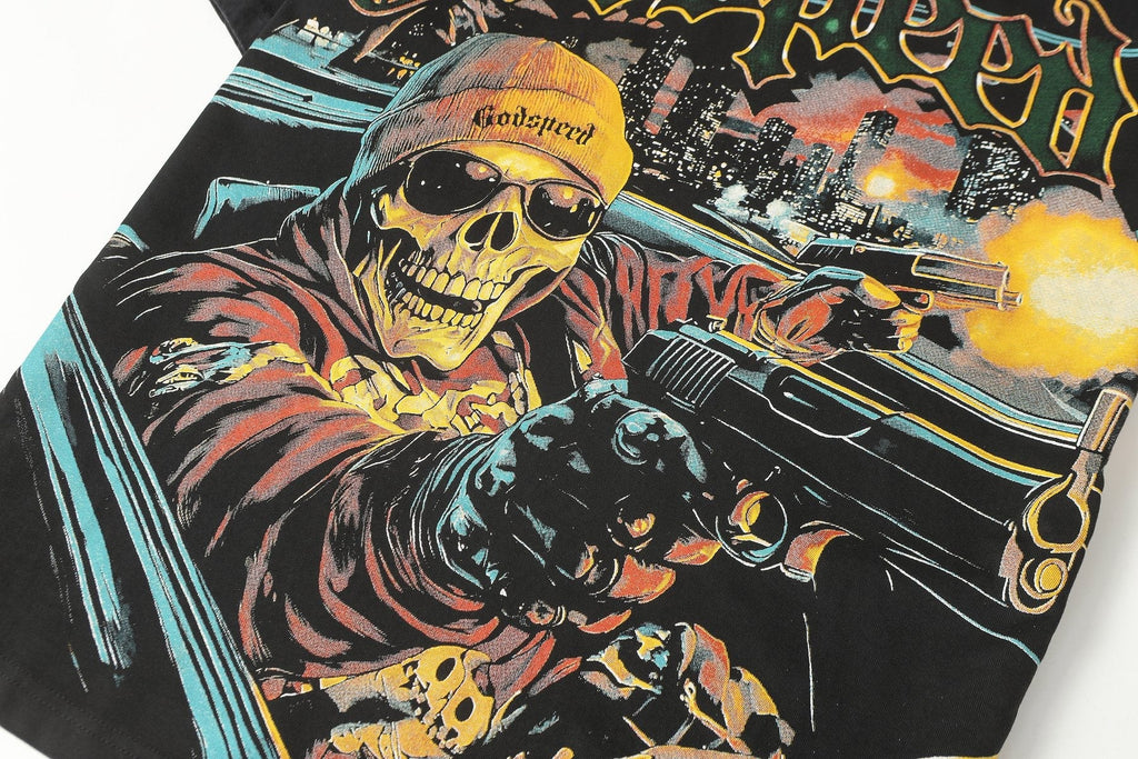 Godspeed Skull Car Graphic T-Shirt