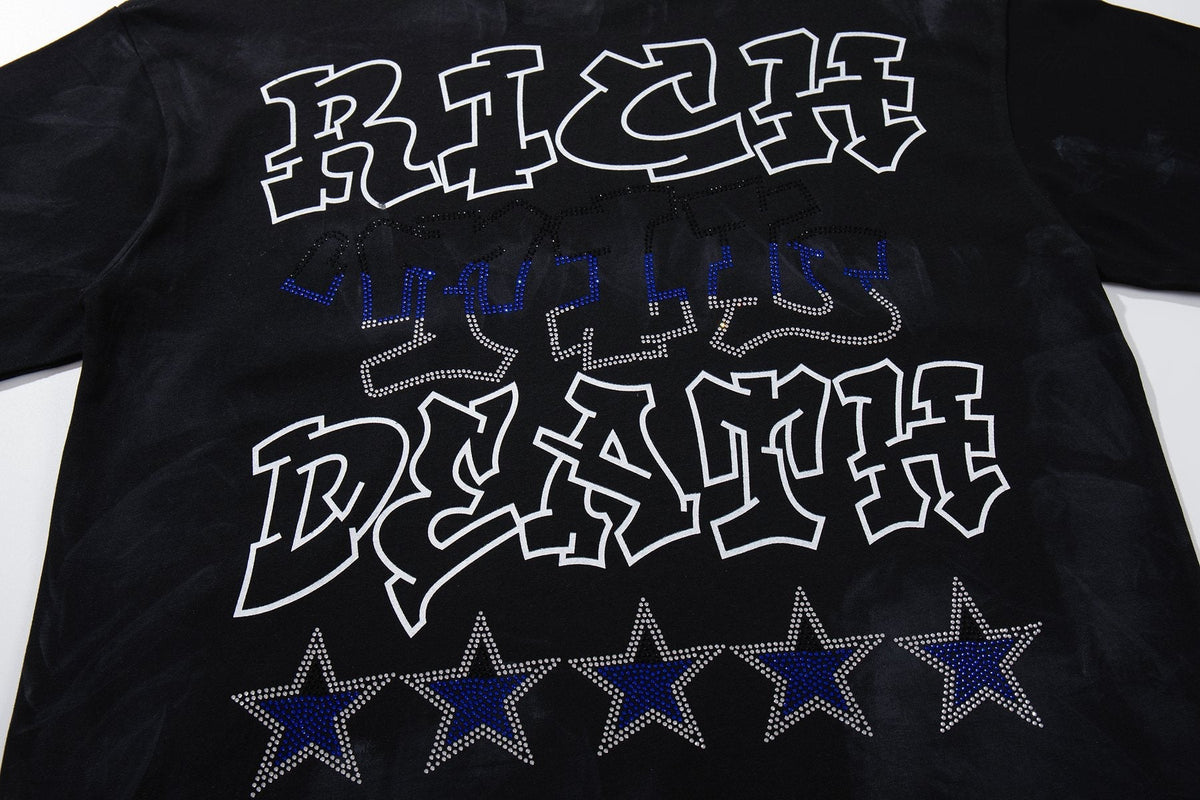 BKYS Revival Rich Death Rhinestone Graphic T-Shirt