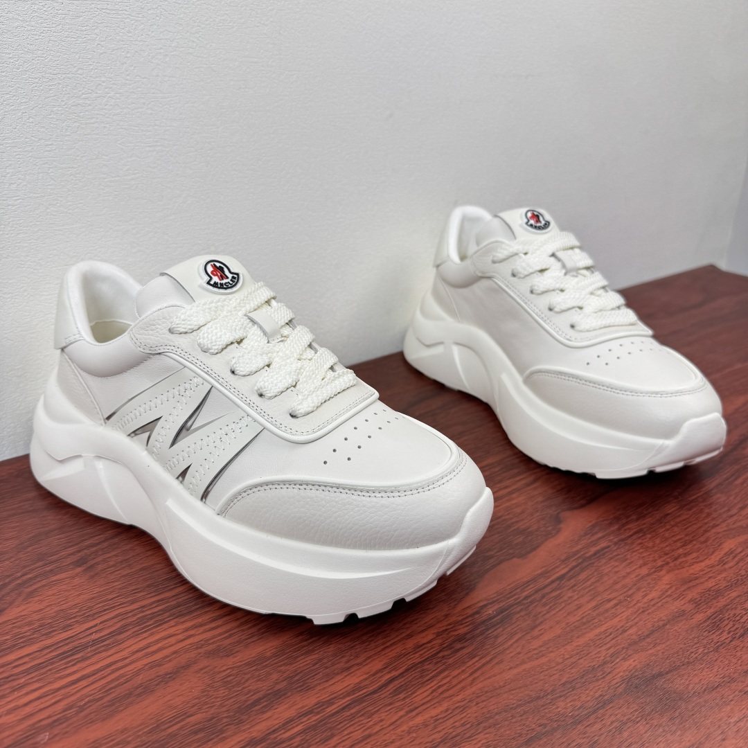 Moncler White Chunky Sole Sneakers