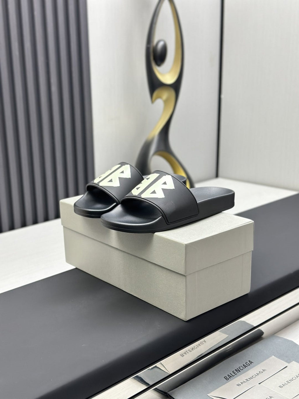 Balenciaga Logo Slide Sandals