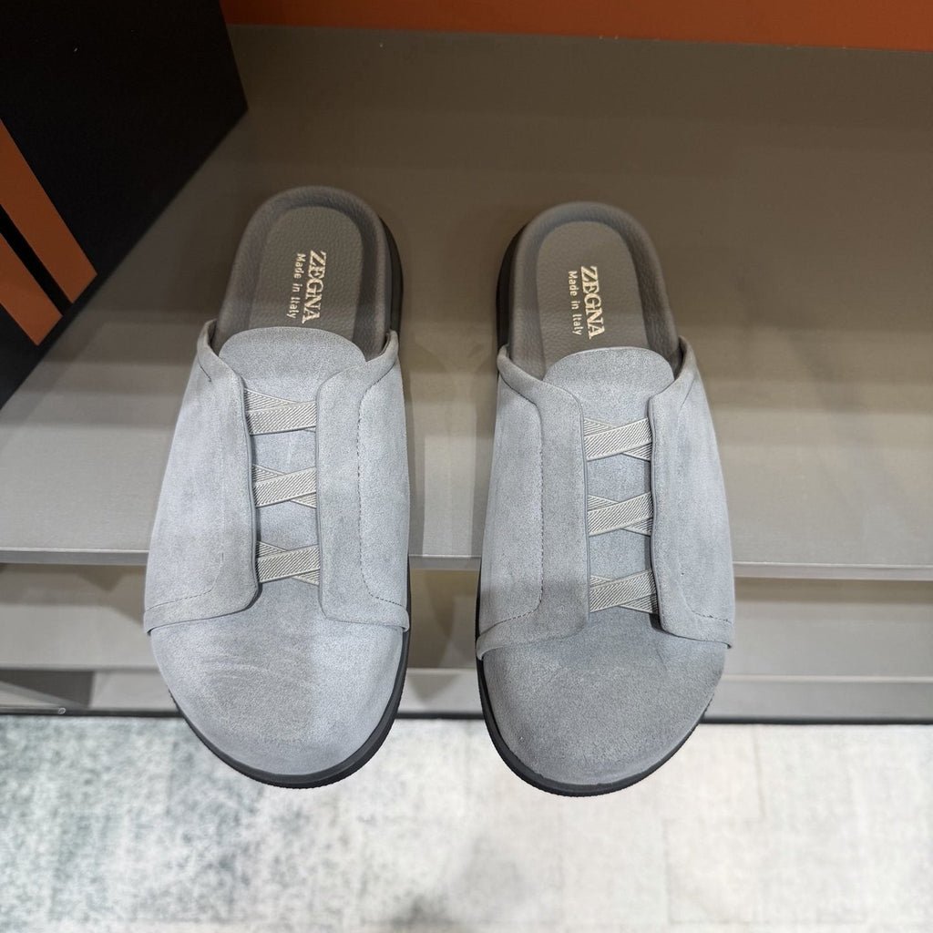 Zegna Men's Layered Vamp Slide Sandals